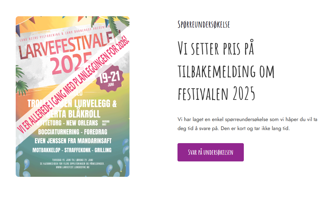 Vi vil gjerne høre din mening